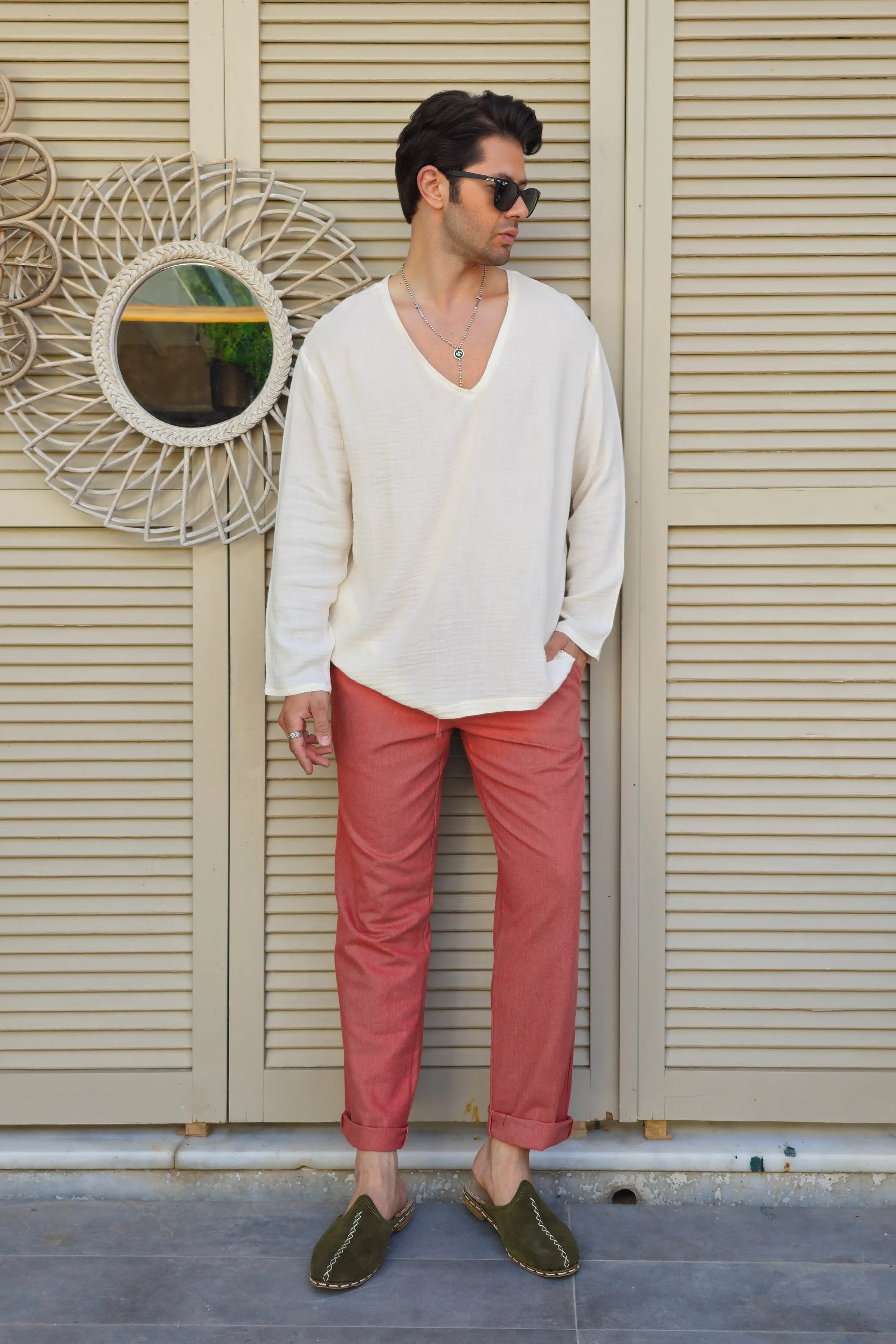 ACHILLES Bamboo & Organic Cotton Shirt (Light Cream)
