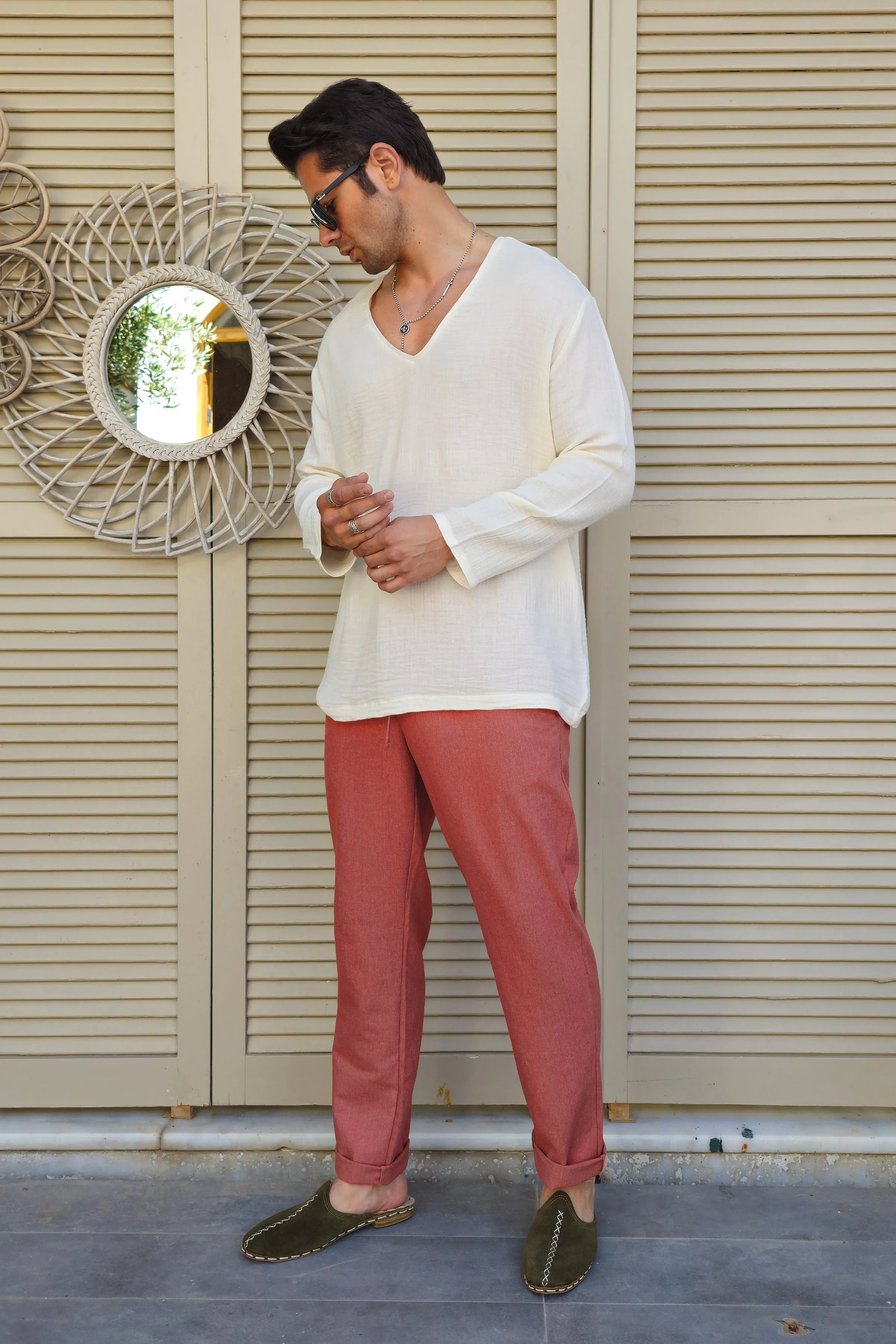 ACHILLES Bamboo & Organic Cotton Shirt (Light Cream)