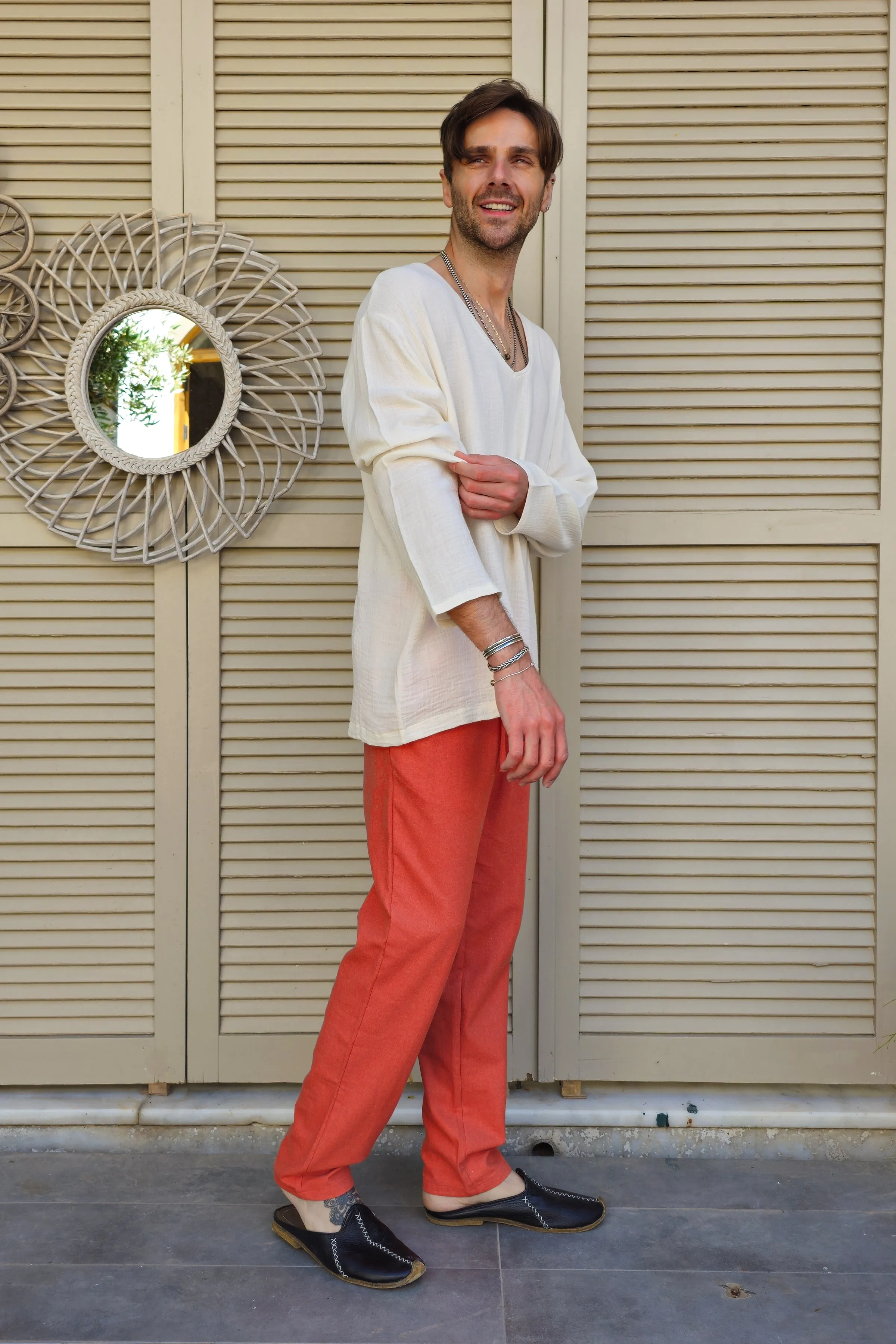 ACHILLES Bamboo & Organic Cotton Shirt (Light Cream)