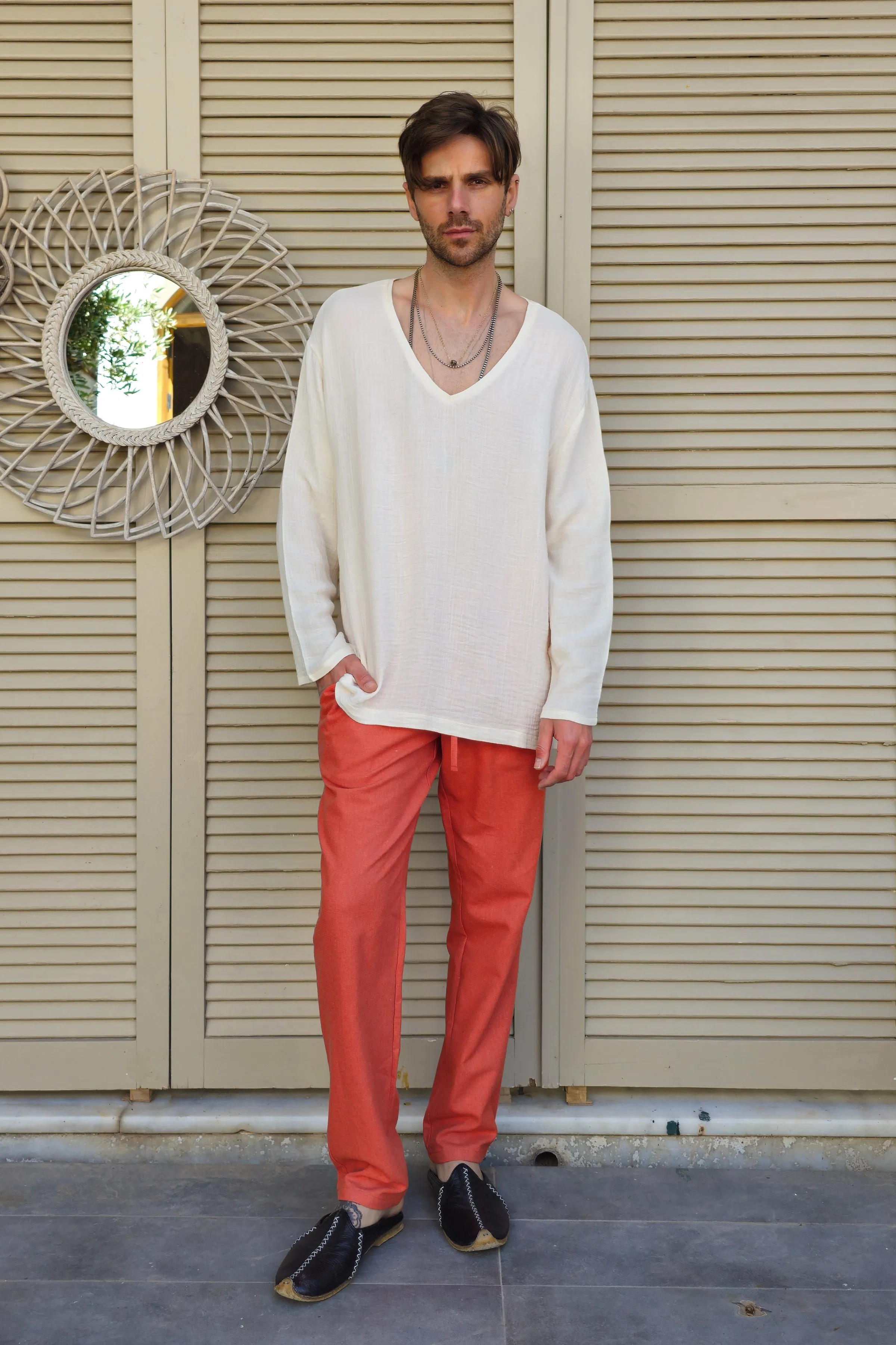 ACHILLES Bamboo & Organic Cotton Shirt (Light Cream)