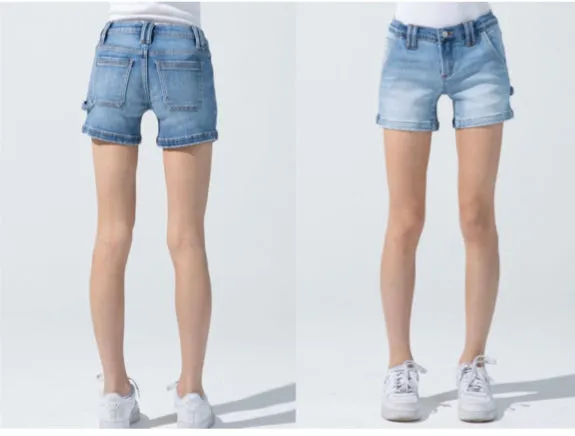 Ceros Tween Medium Blue Denim Carpenter Shorts..