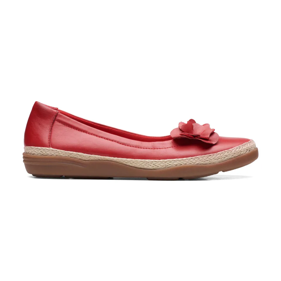 Clarks Women's Elaina Jade Black | Cherry Red Leather