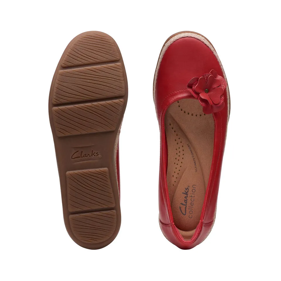 Clarks Women's Elaina Jade Black | Cherry Red Leather
