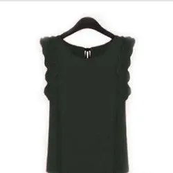 Collar Shirt Women Sleeve Shirt Lotus Leaf Pullover Bow Chiffon Shirt Office Women's Chiffon short sleeve