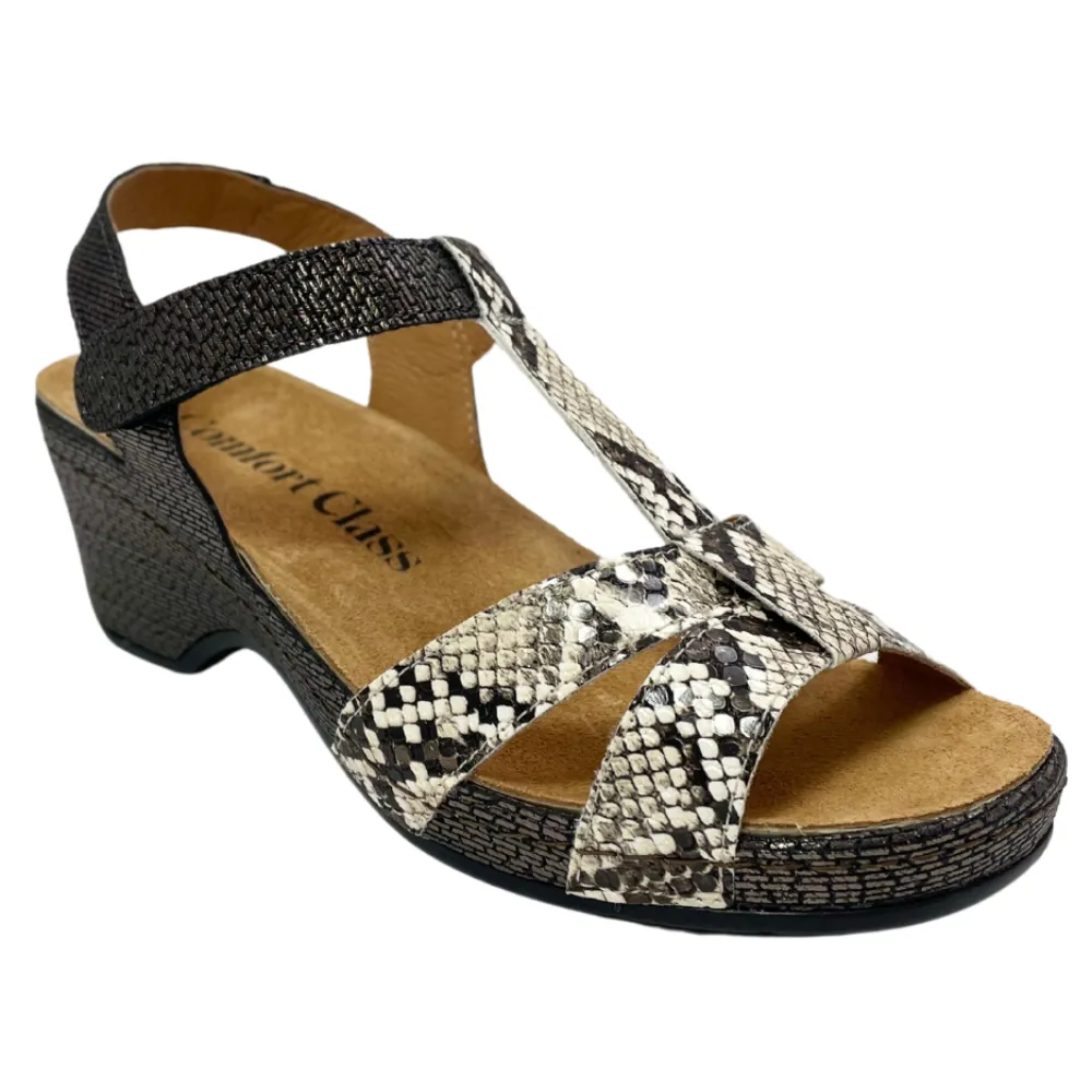 Comfort Class Sunshine Kristal Black/Snake Combo Sandal (Women's)