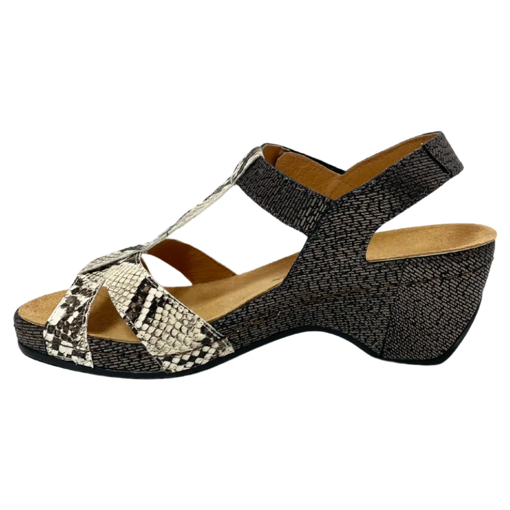 Comfort Class Sunshine Kristal Black/Snake Combo Sandal (Women's)