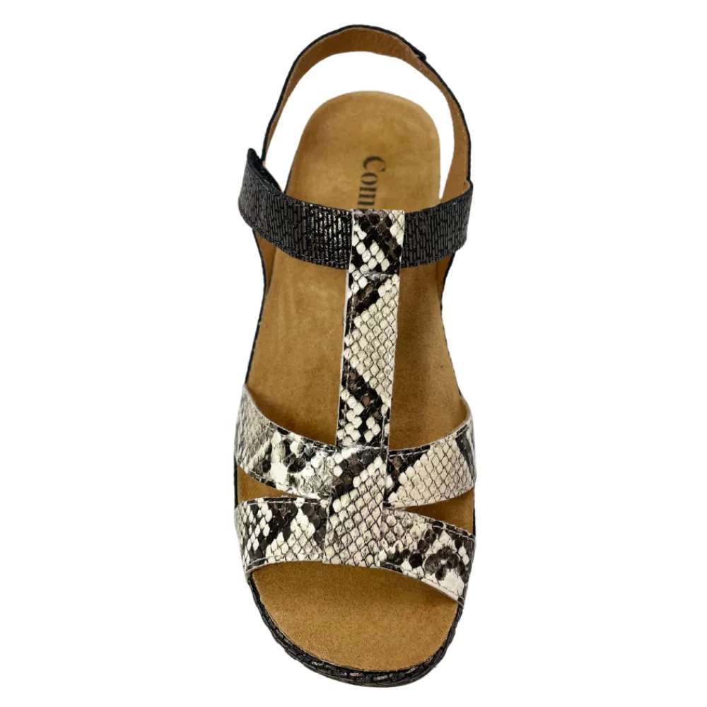 Comfort Class Sunshine Kristal Black/Snake Combo Sandal (Women's)
