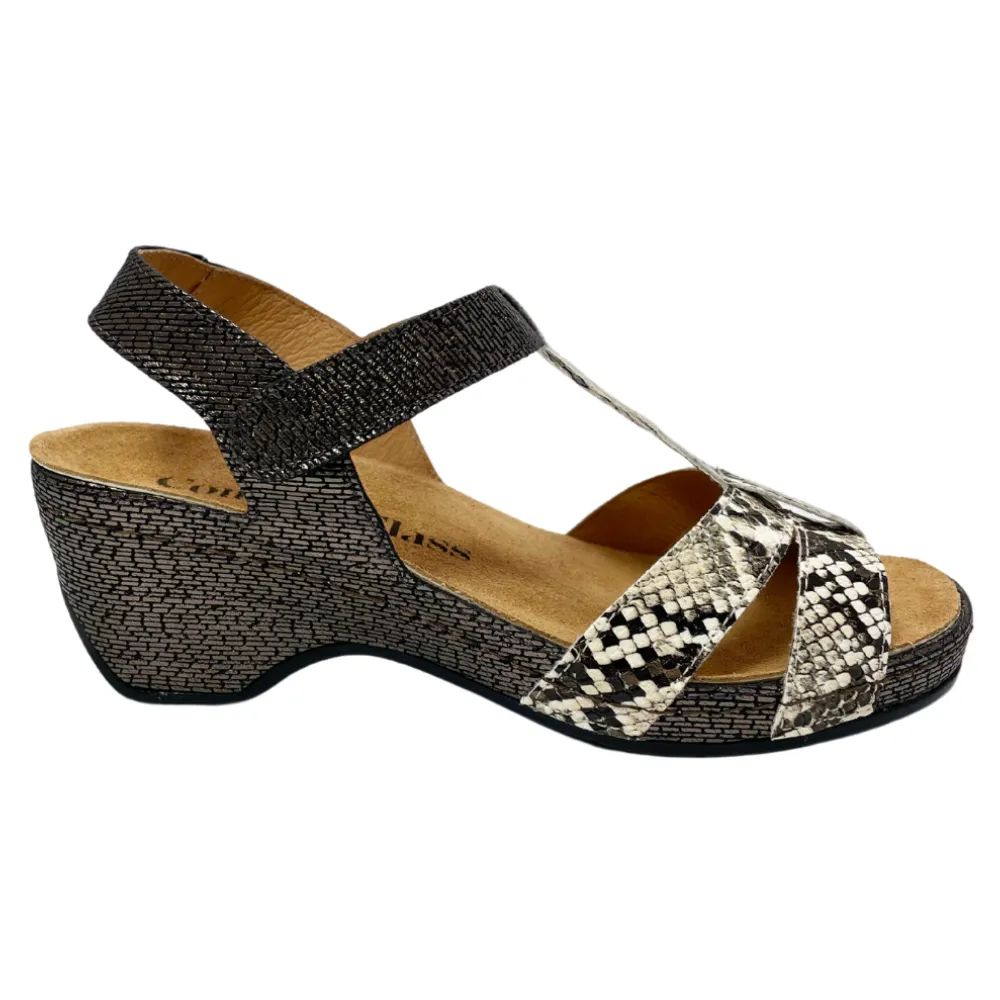 Comfort Class Sunshine Kristal Black/Snake Combo Sandal (Women's)