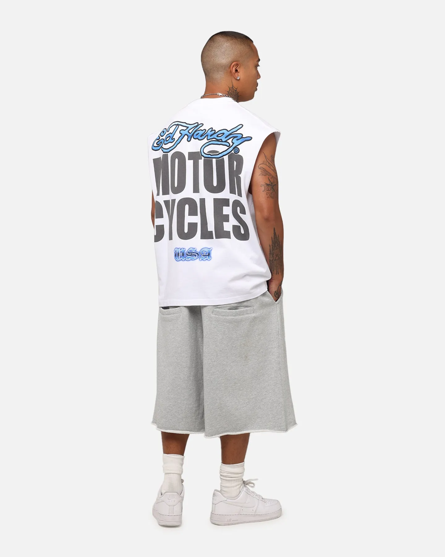 Ed Hardy Motorcycles Tiger Muscle T-Shirt White
