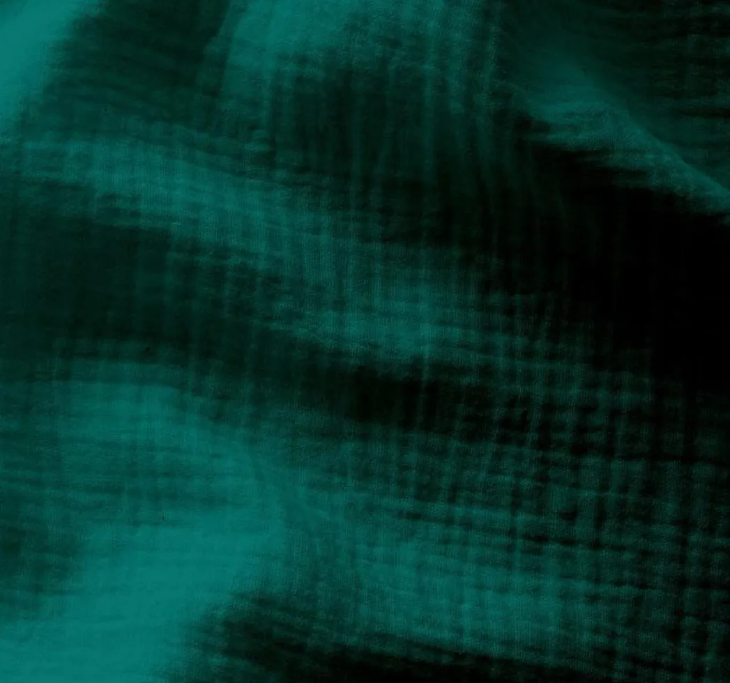 Emerald Green Muslin Cotton Fabric