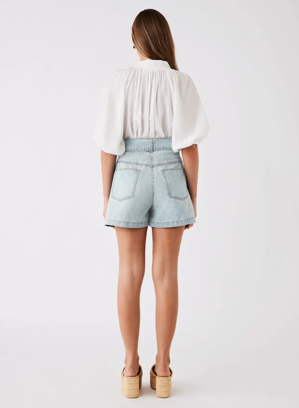 ESMAEE Seaside Denim Shorts - Pale Blue