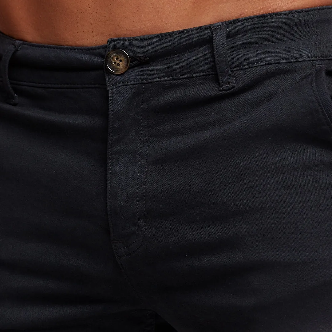 Father Sons Slim Fit Black Chino Shorts - FSH266