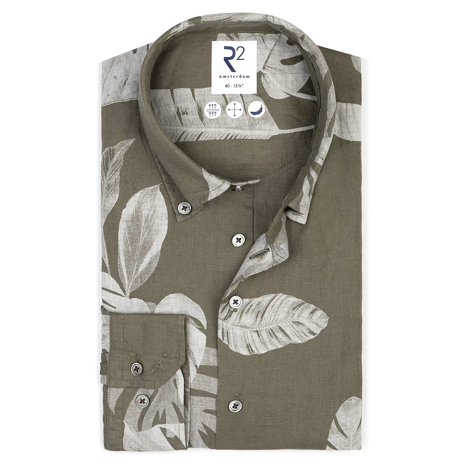 Floral print linen shirt