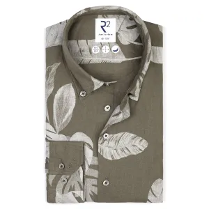 Floral print linen shirt