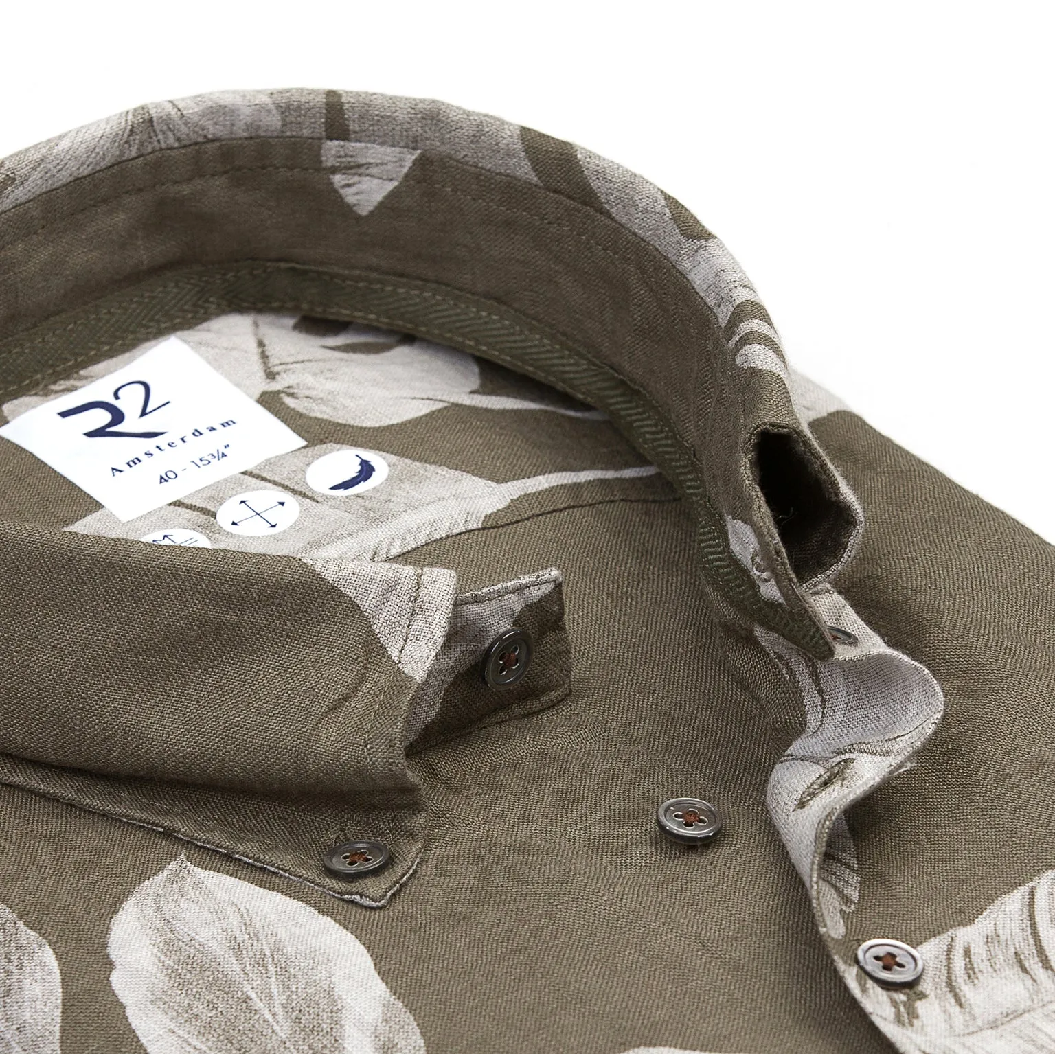 Floral print linen shirt