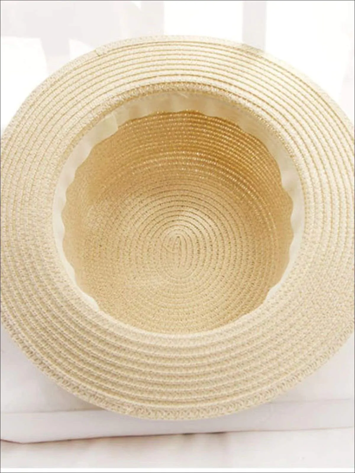Girls Flower Banded Straw Hat