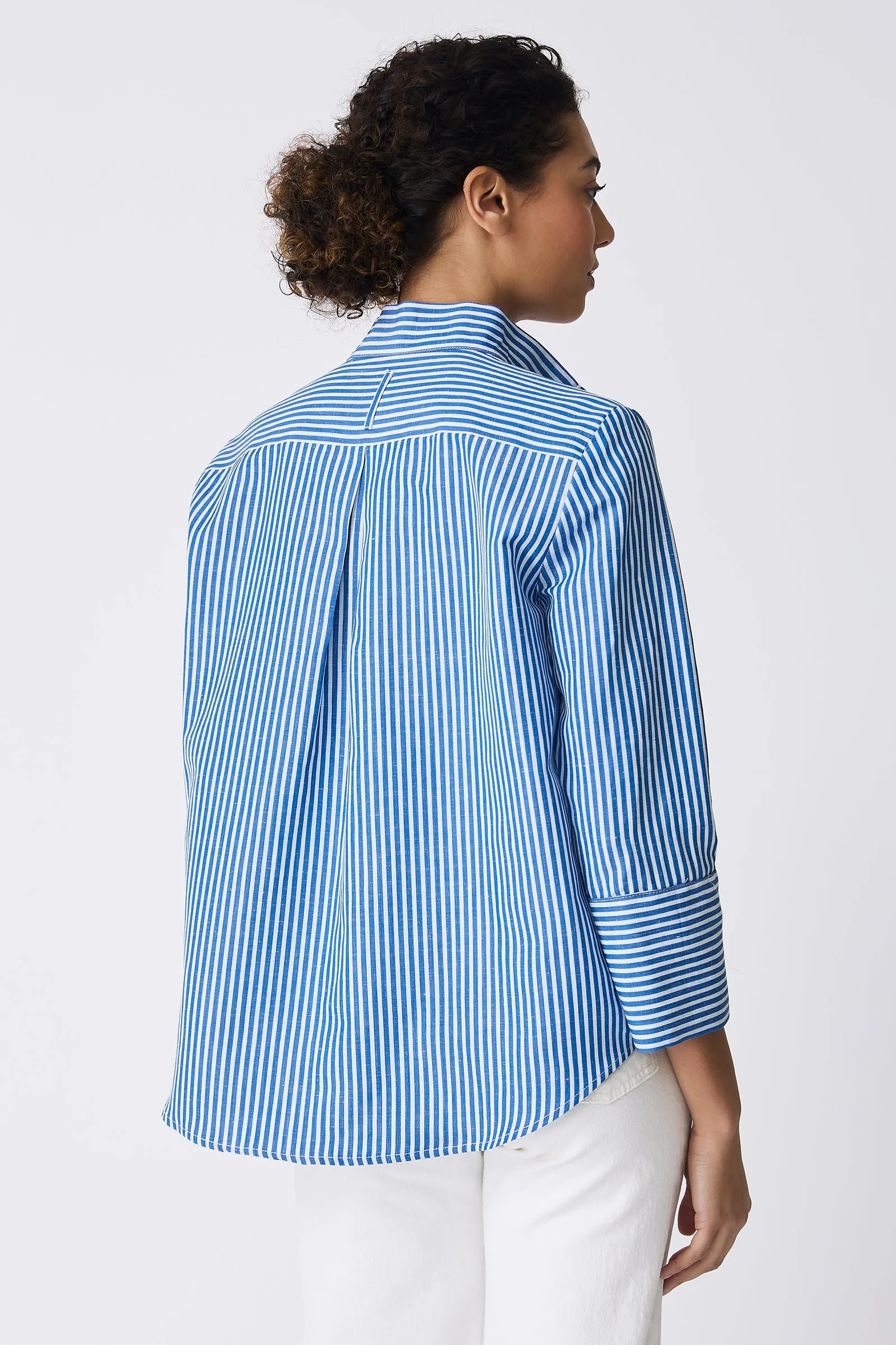 Greta Placket Front Shirt - Cabana Stripe