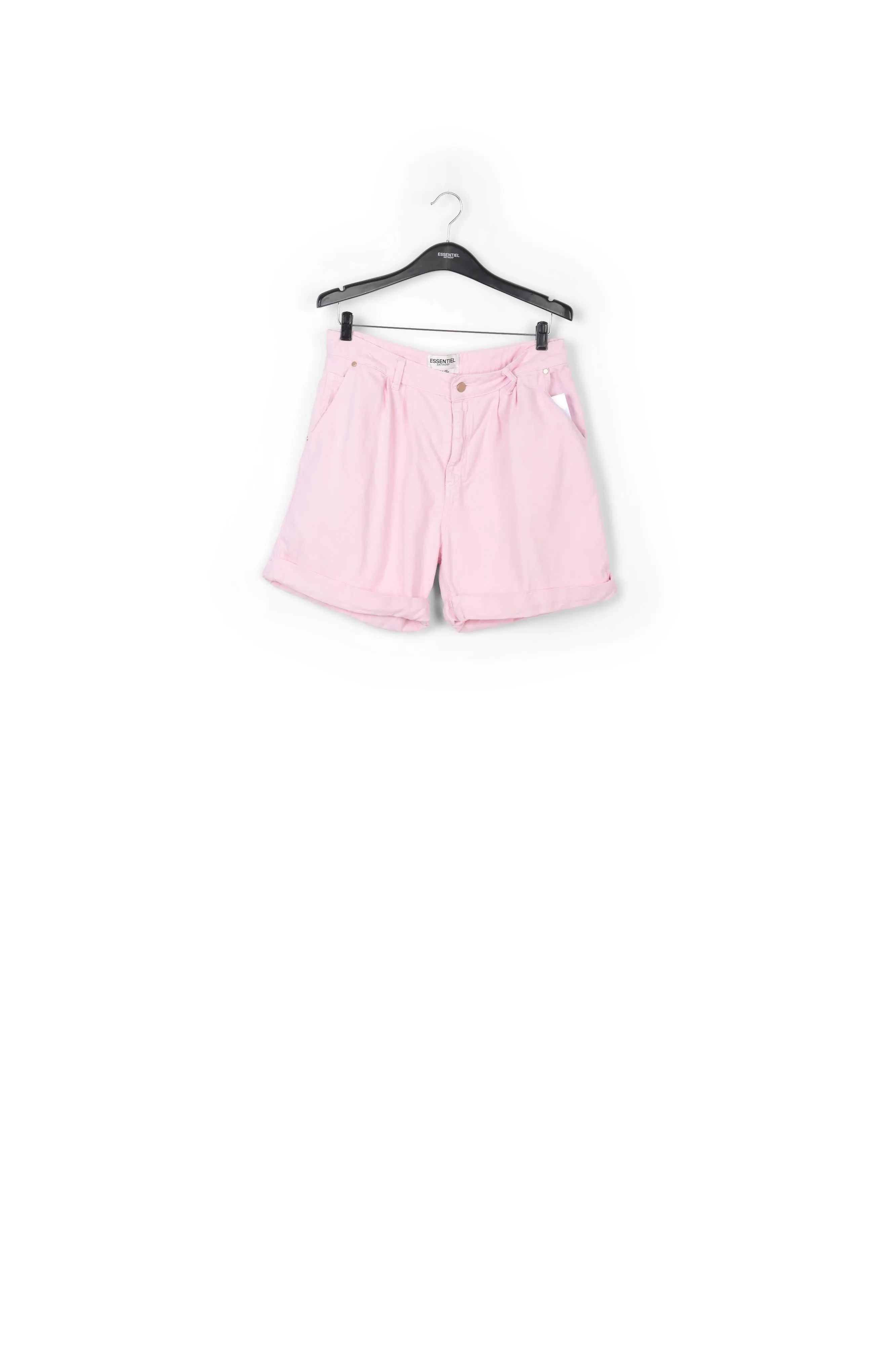 Light pink denim boyfriend shorts