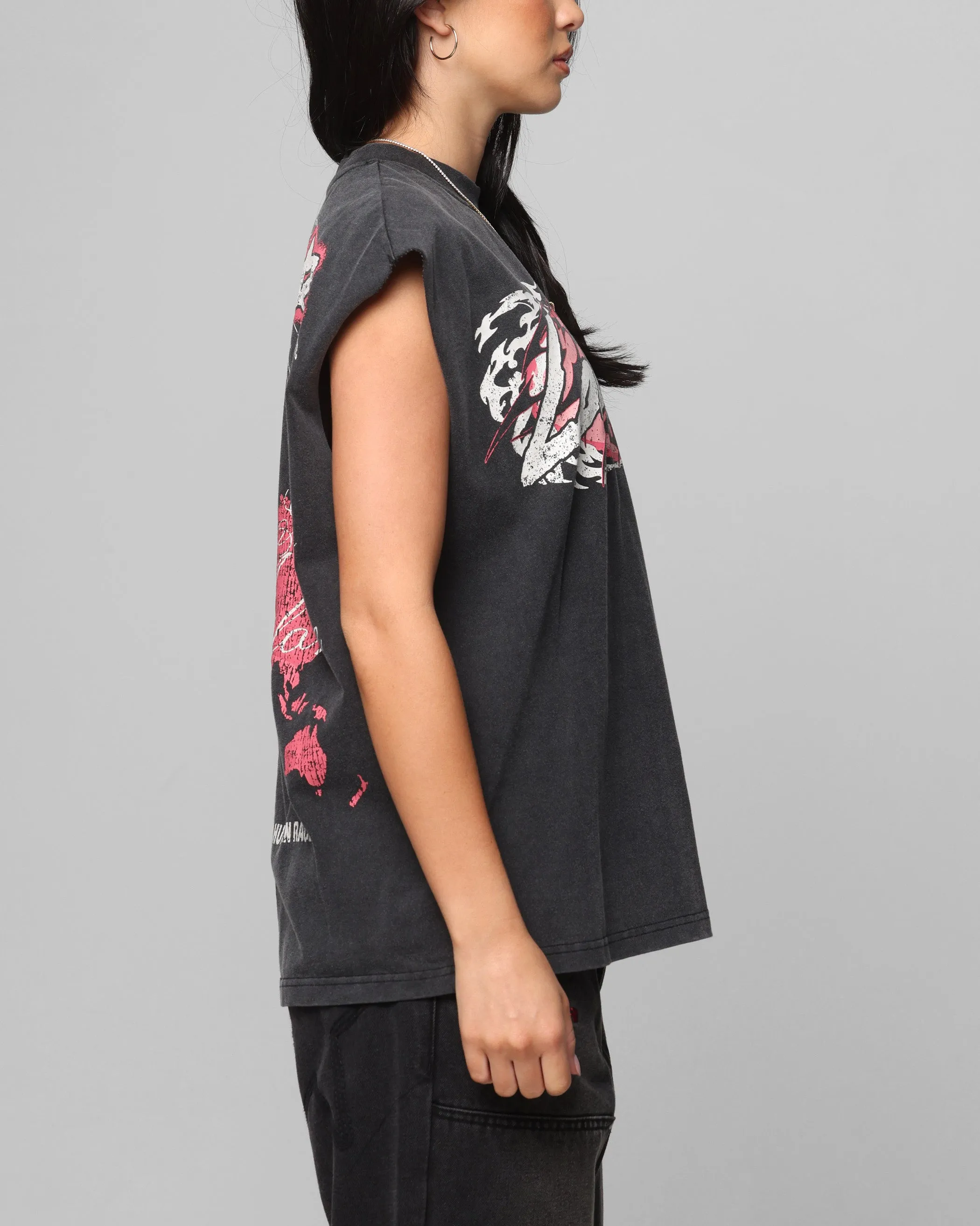 Loiter Motor Oversized Muscle T-Shirt Charcoal