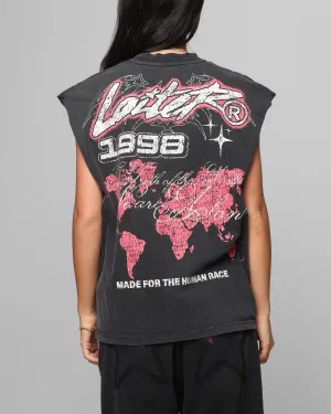 Loiter Motor Oversized Muscle T-Shirt Charcoal