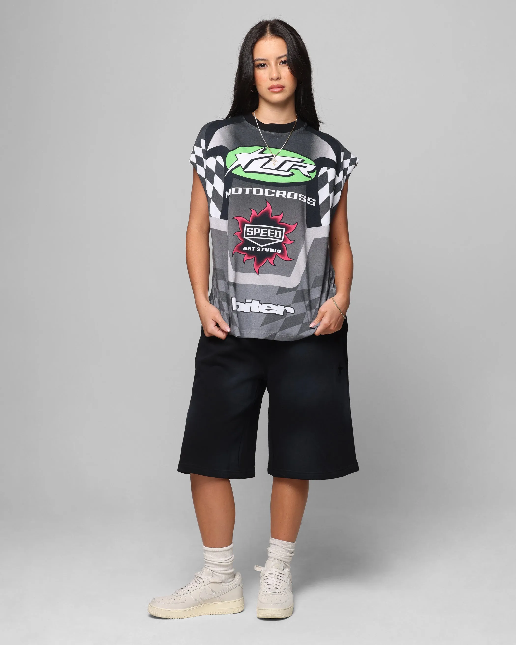 Loiter Motorsport Muscle T-Shirt Grey/Multi-Coloured