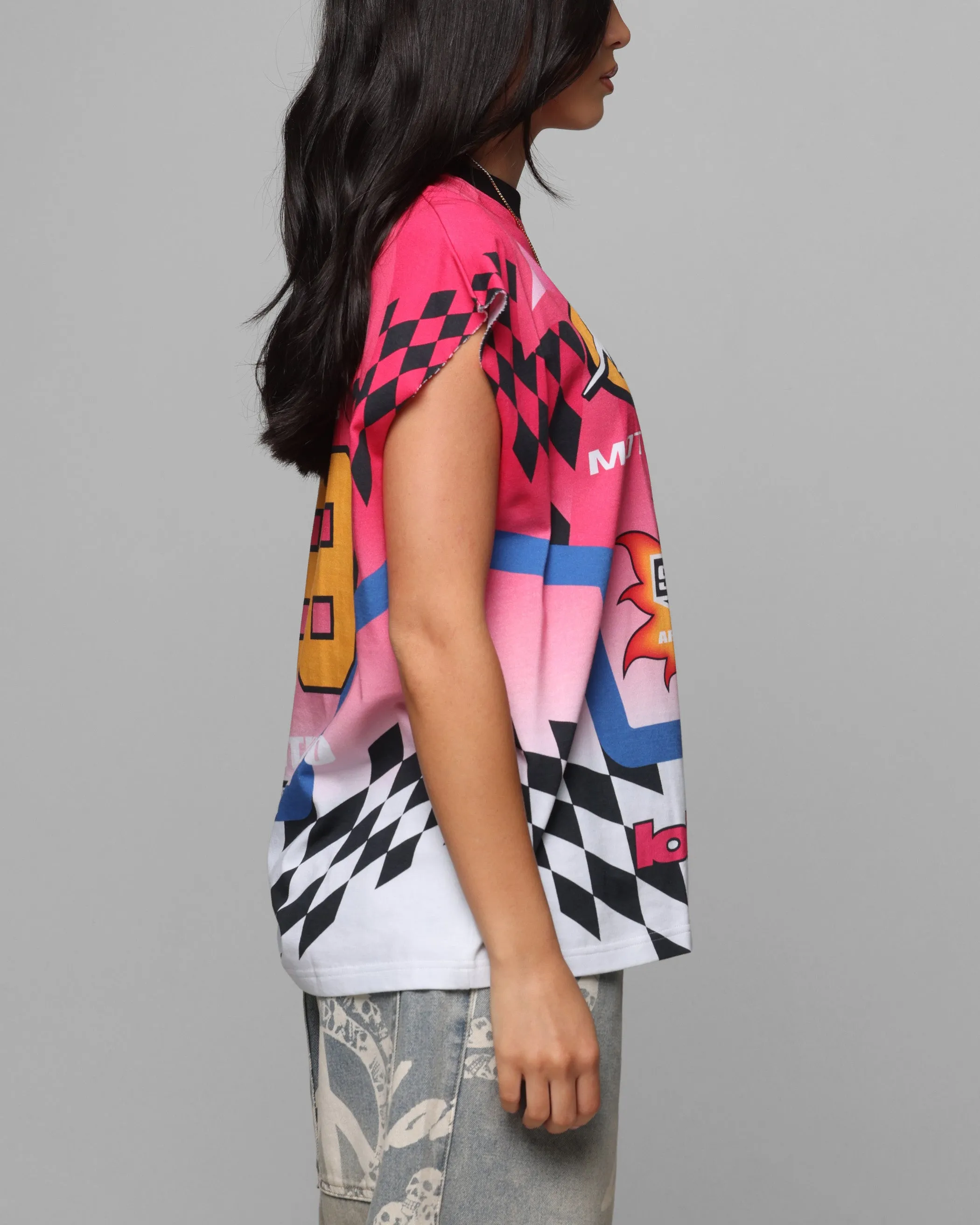 Loiter Motorsport Muscle T-Shirt Pink/Multi-Coloured