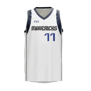 Mavericks Core Basketball Singlet White Design Your Own
