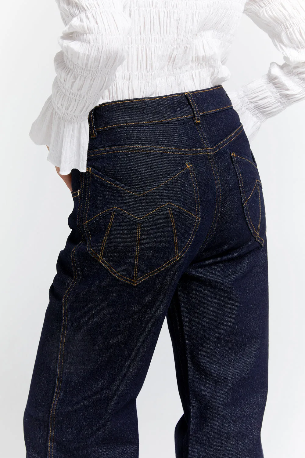 Mod Flared Jeans Indigo Denim