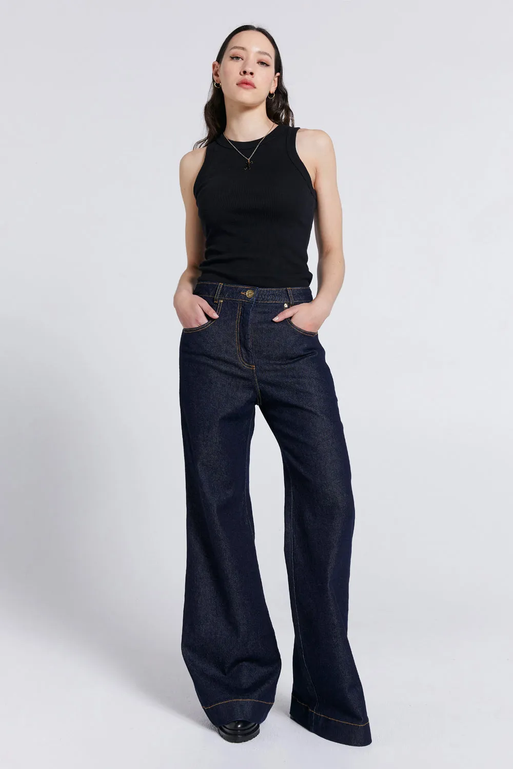 Mod Flared Jeans Indigo Denim