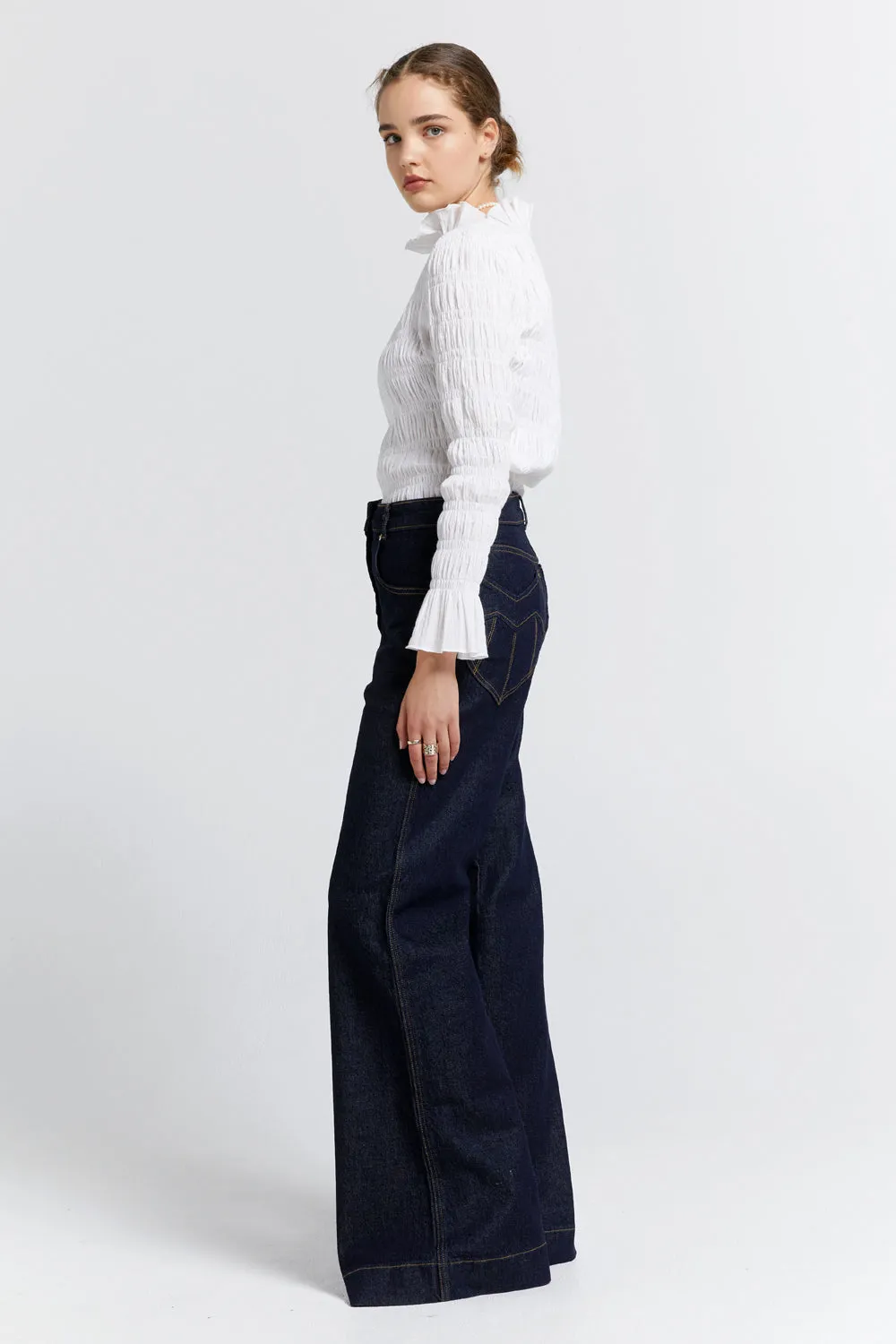 Mod Flared Jeans Indigo Denim