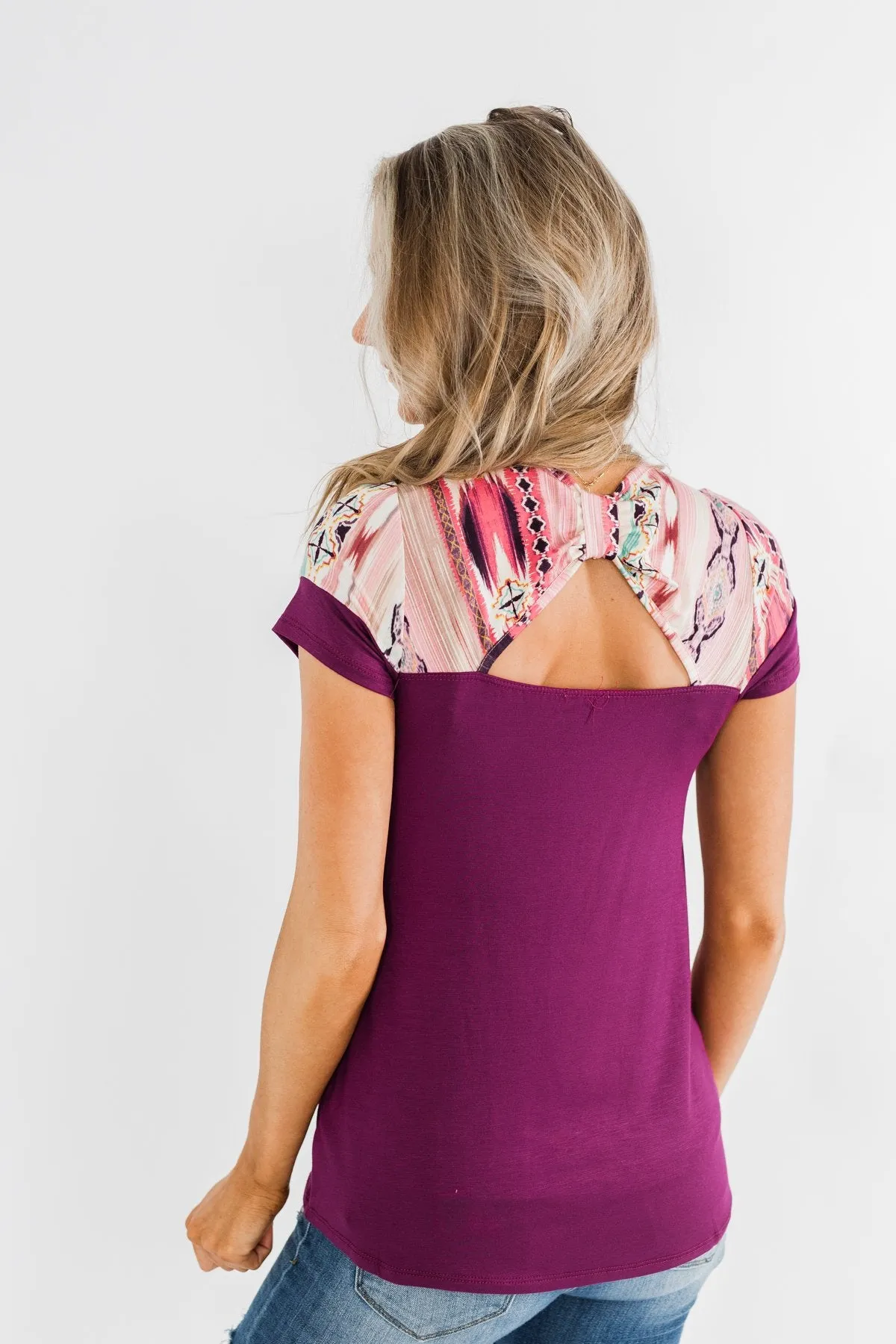 Opened Up My Eyes Bow Back Top- Dark Magenta