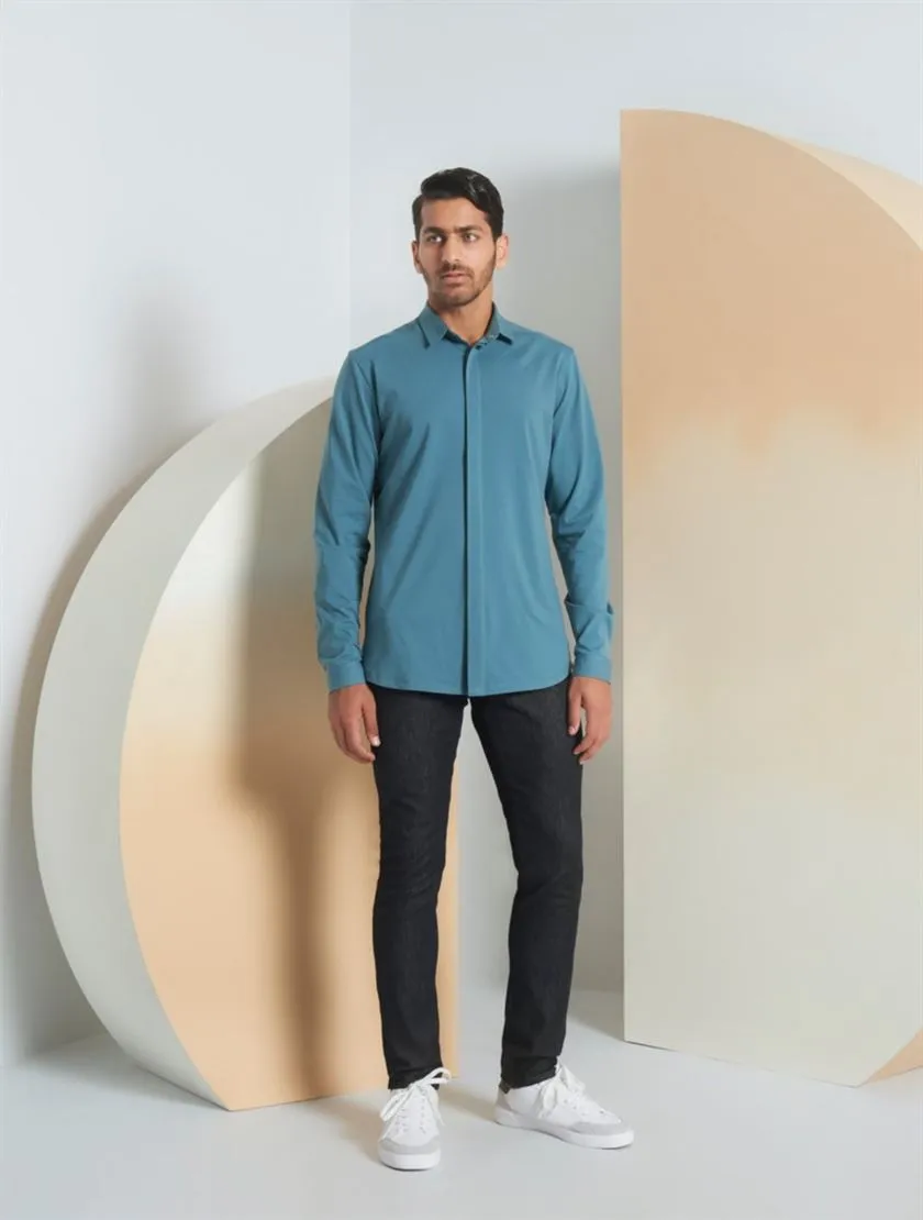 Perona   -   Mens-Shirts-Shirts-Finley-Pma-Ss24-350-S-Teal