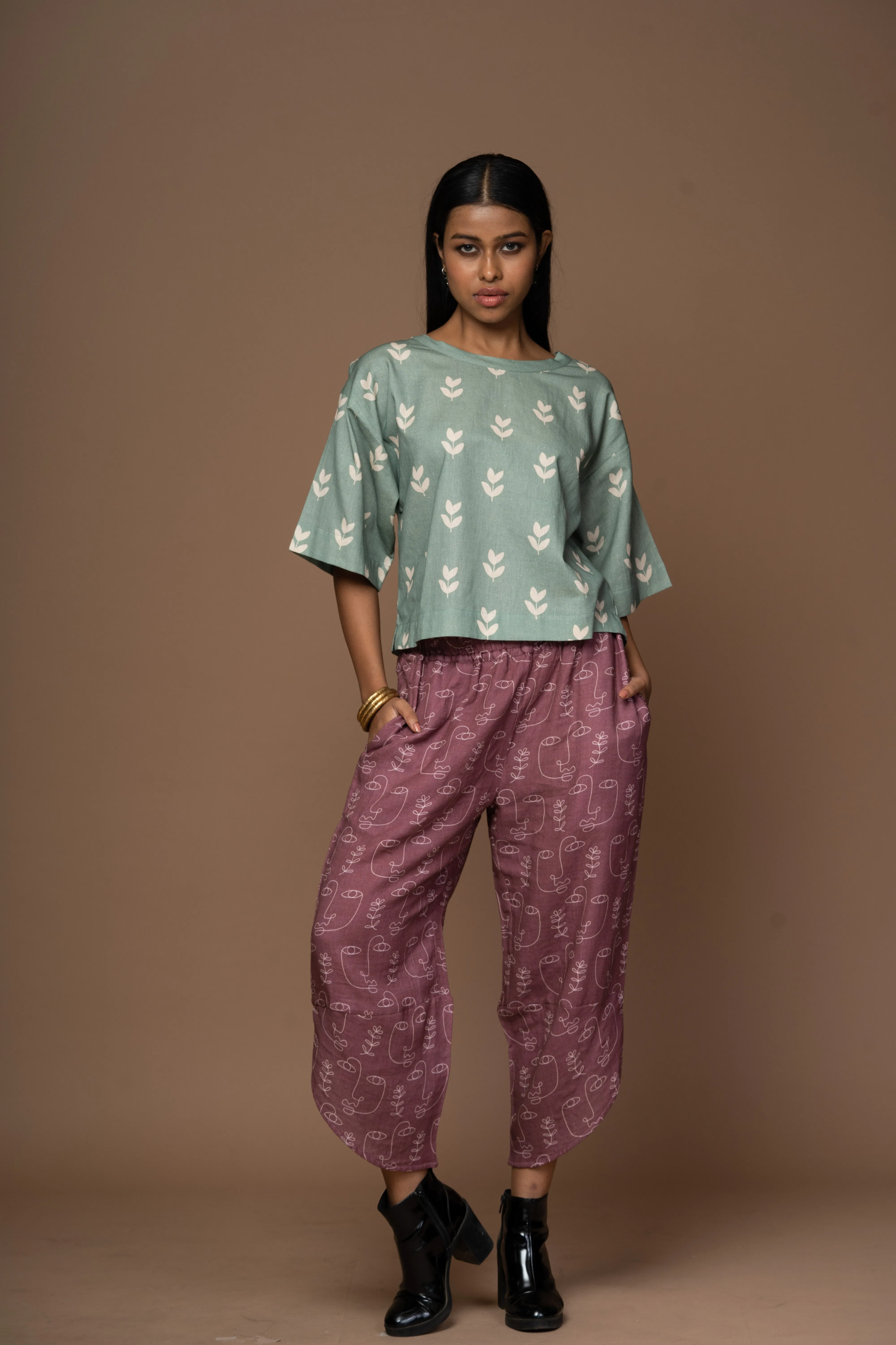 Petal Joy Pants in Growing Thoughts Pattern