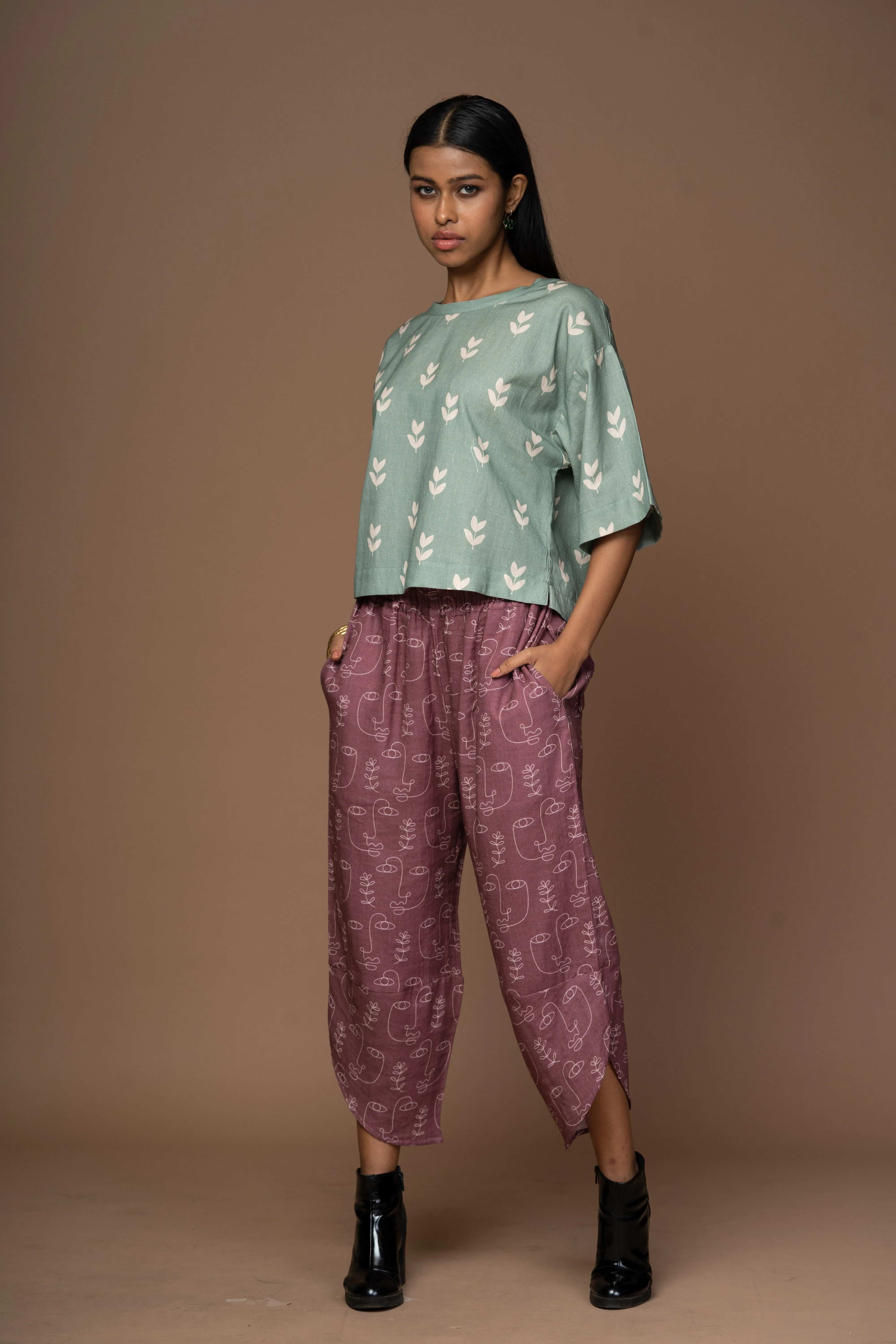 Petal Joy Pants in Growing Thoughts Pattern