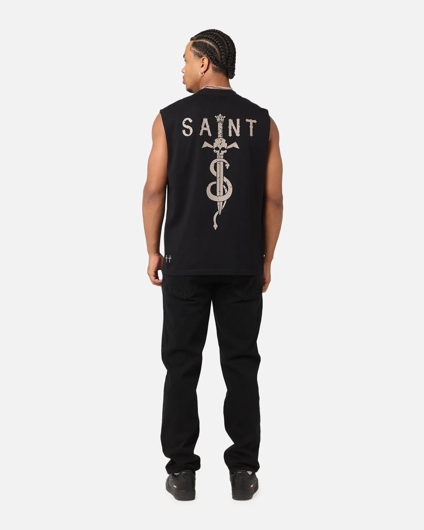 Saint Morta Daggers Oversized Muscle T-Shirt Black/Brown