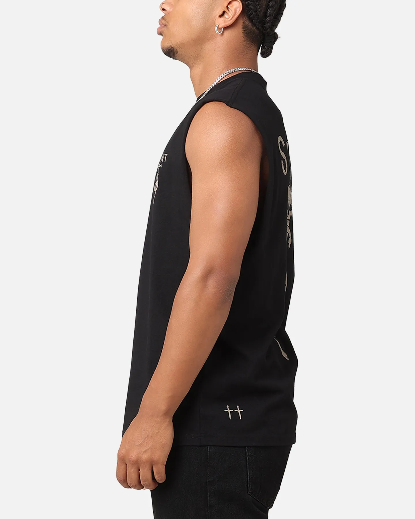 Saint Morta Daggers Oversized Muscle T-Shirt Black/Brown