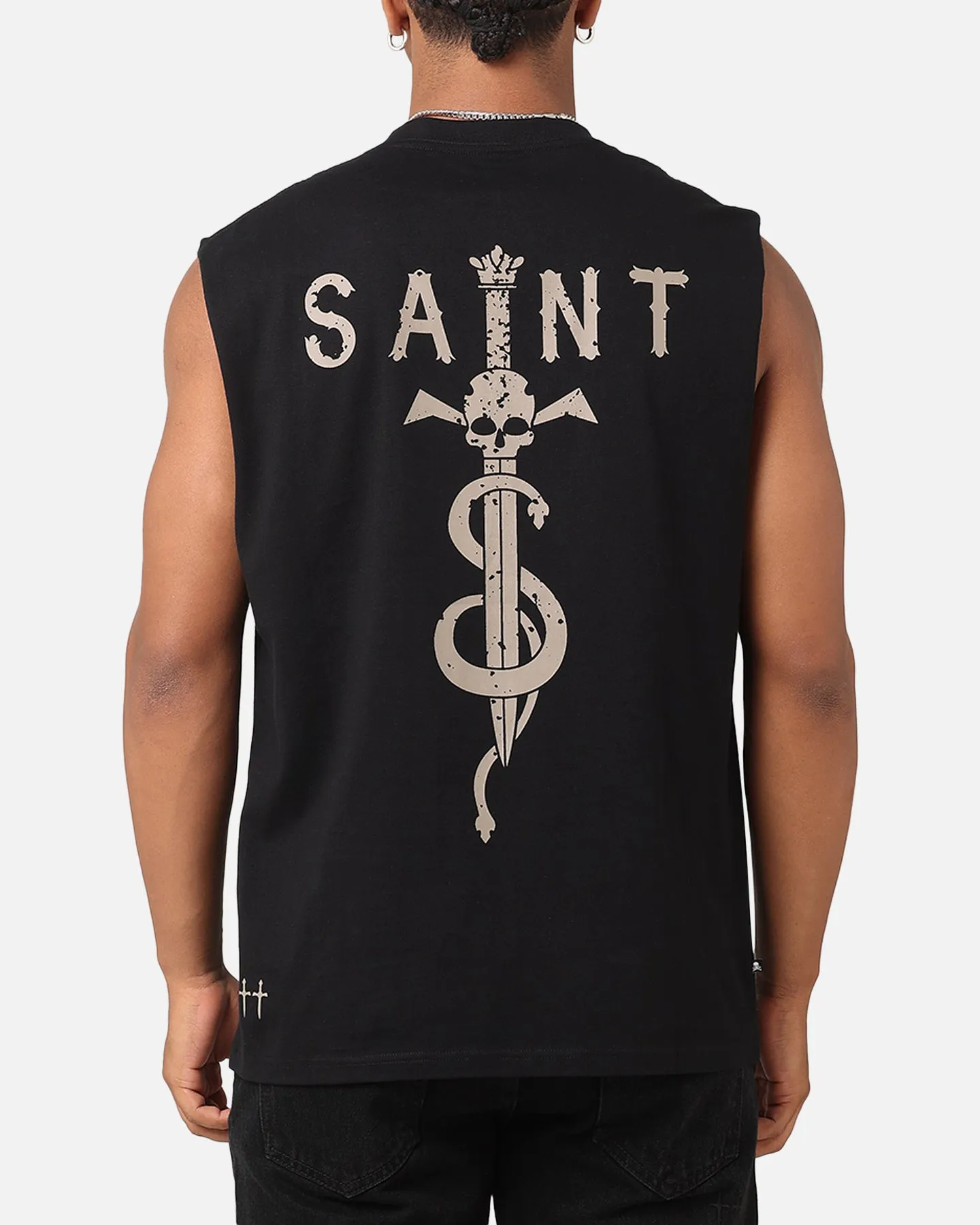 Saint Morta Daggers Oversized Muscle T-Shirt Black/Brown