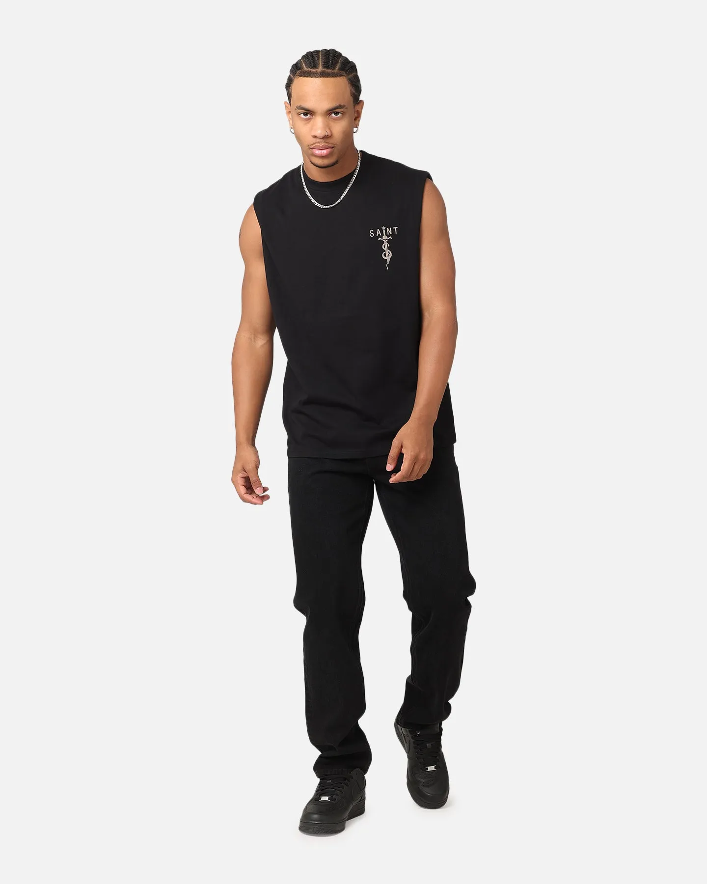 Saint Morta Daggers Oversized Muscle T-Shirt Black/Brown