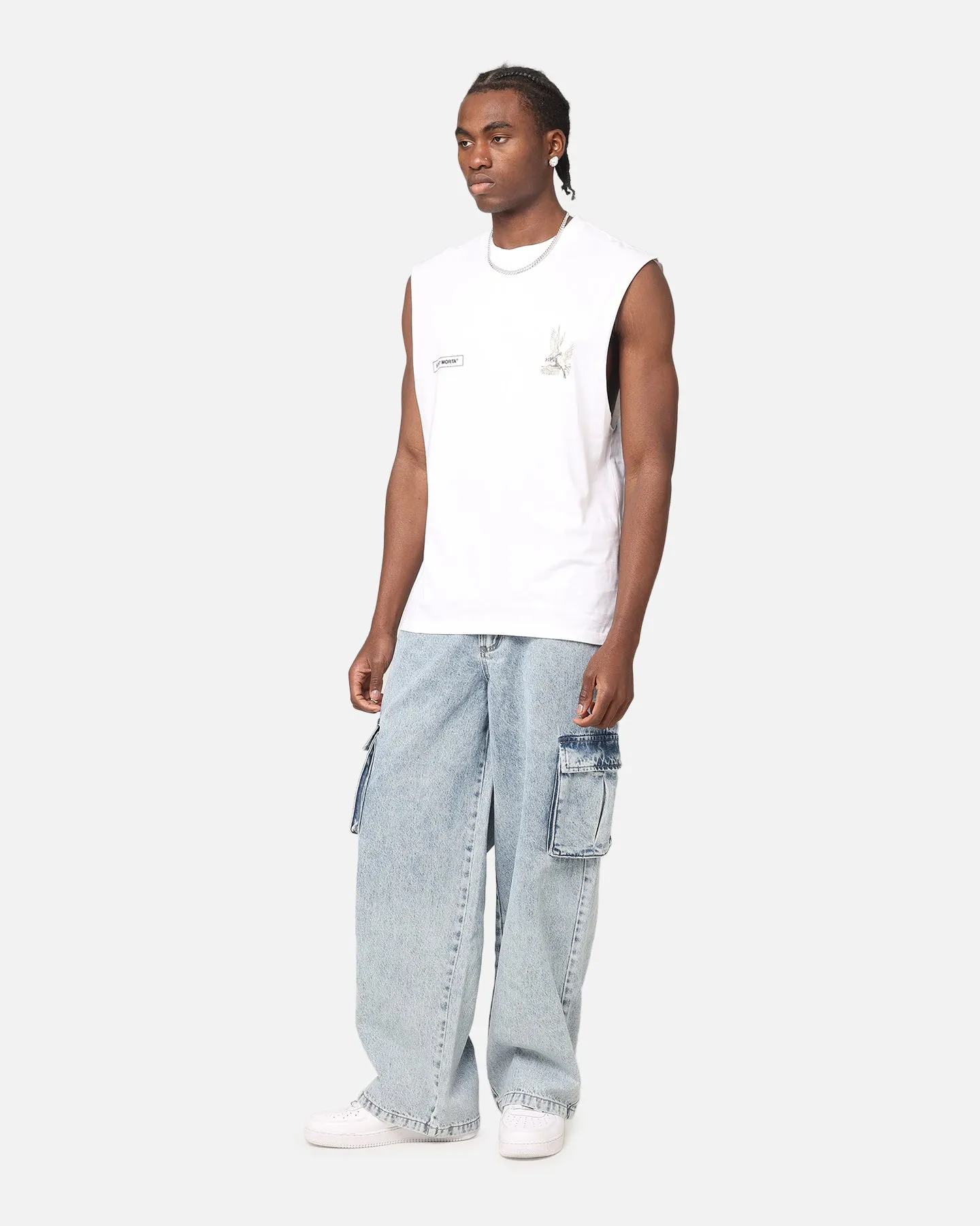 Saint Morta Doves Oversized Muscle T-Shirt White