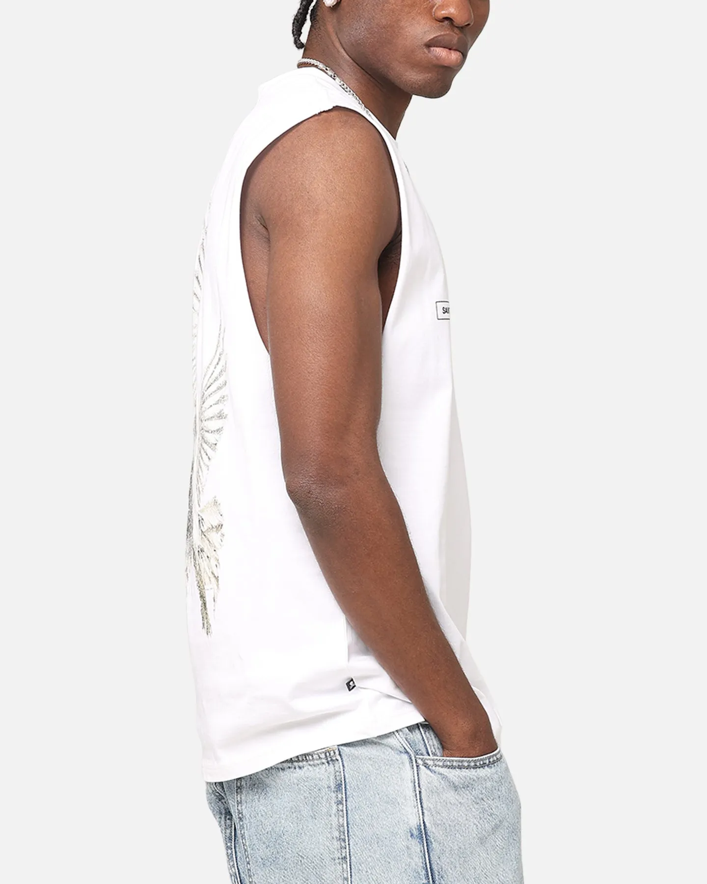 Saint Morta Doves Oversized Muscle T-Shirt White