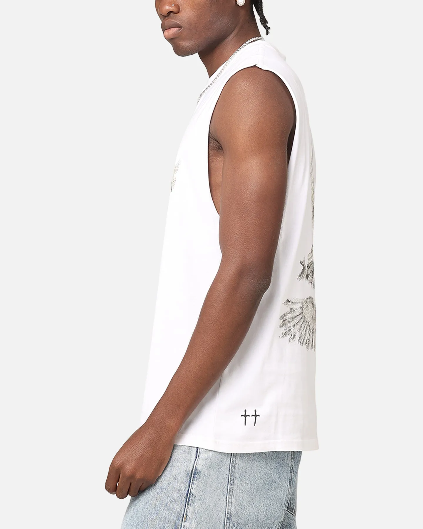 Saint Morta Doves Oversized Muscle T-Shirt White