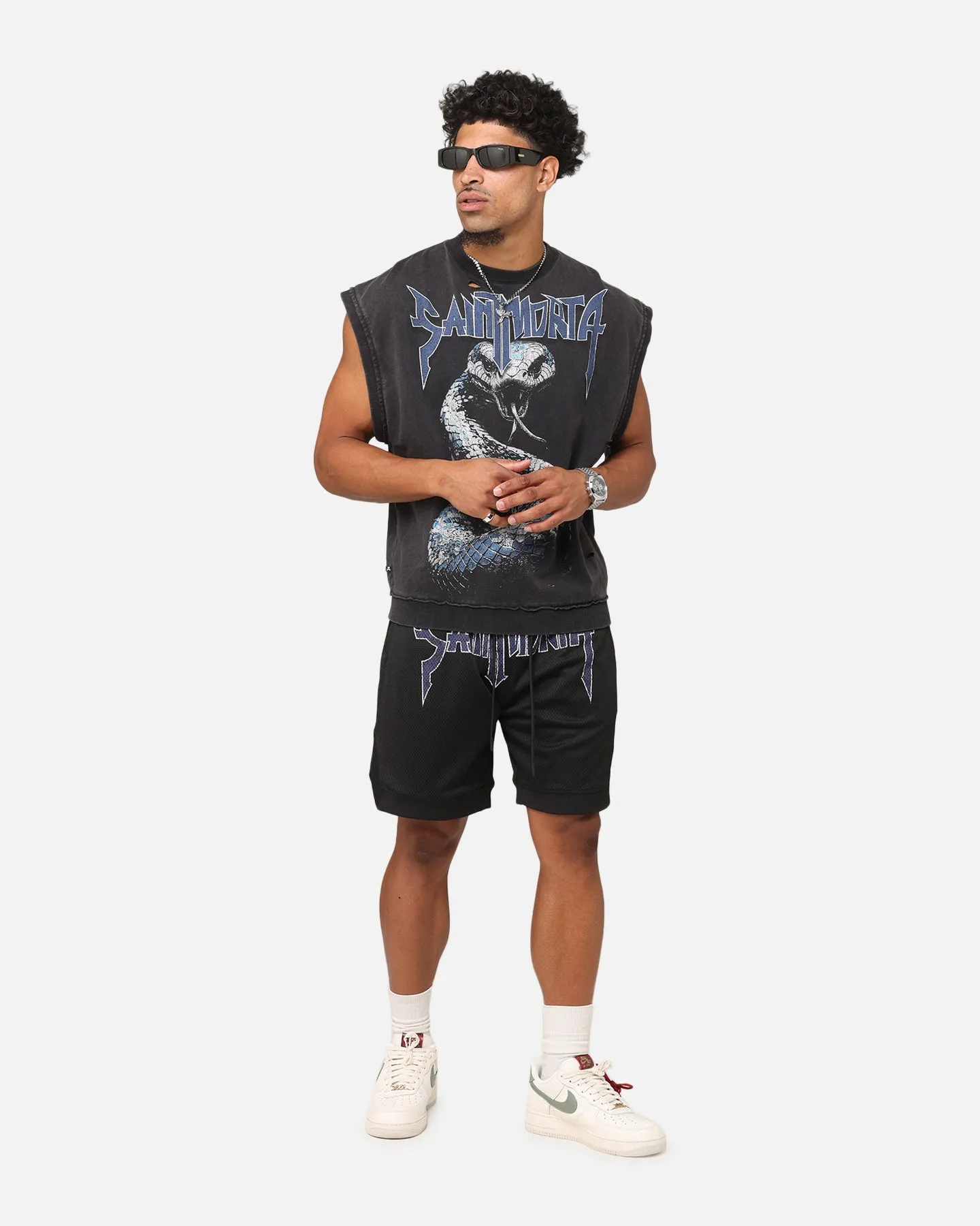 Saint Morta Year Of The Snake Cutoff Sweater Vintage Black