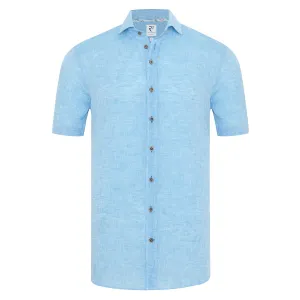 Short-sleeve linen shirt