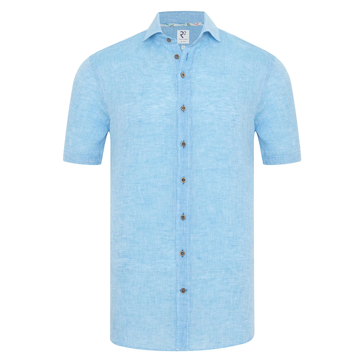 Short-sleeve linen shirt