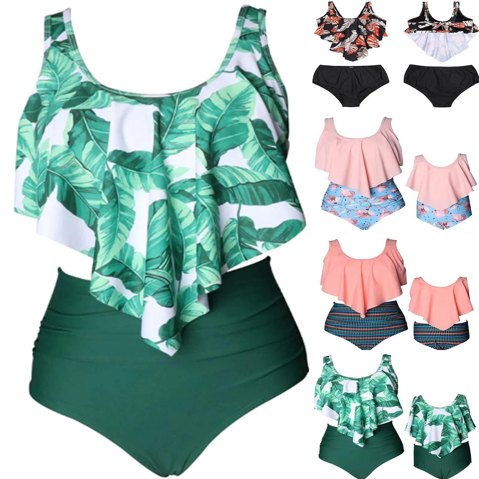 Swimsuit 2024 Trendy Retro Boho Cute Printed Bikini Summer Fashion Tankini Bikinis Women'S Two Pieces Swimsuit Casual Swimwear