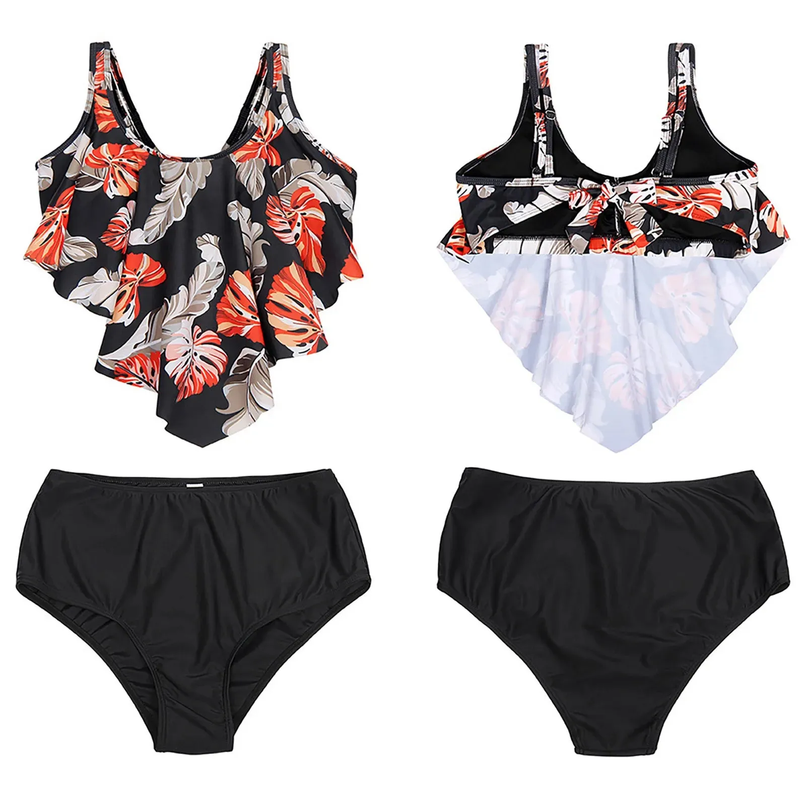 Swimsuit 2024 Trendy Retro Boho Cute Printed Bikini Summer Fashion Tankini Bikinis Women'S Two Pieces Swimsuit Casual Swimwear