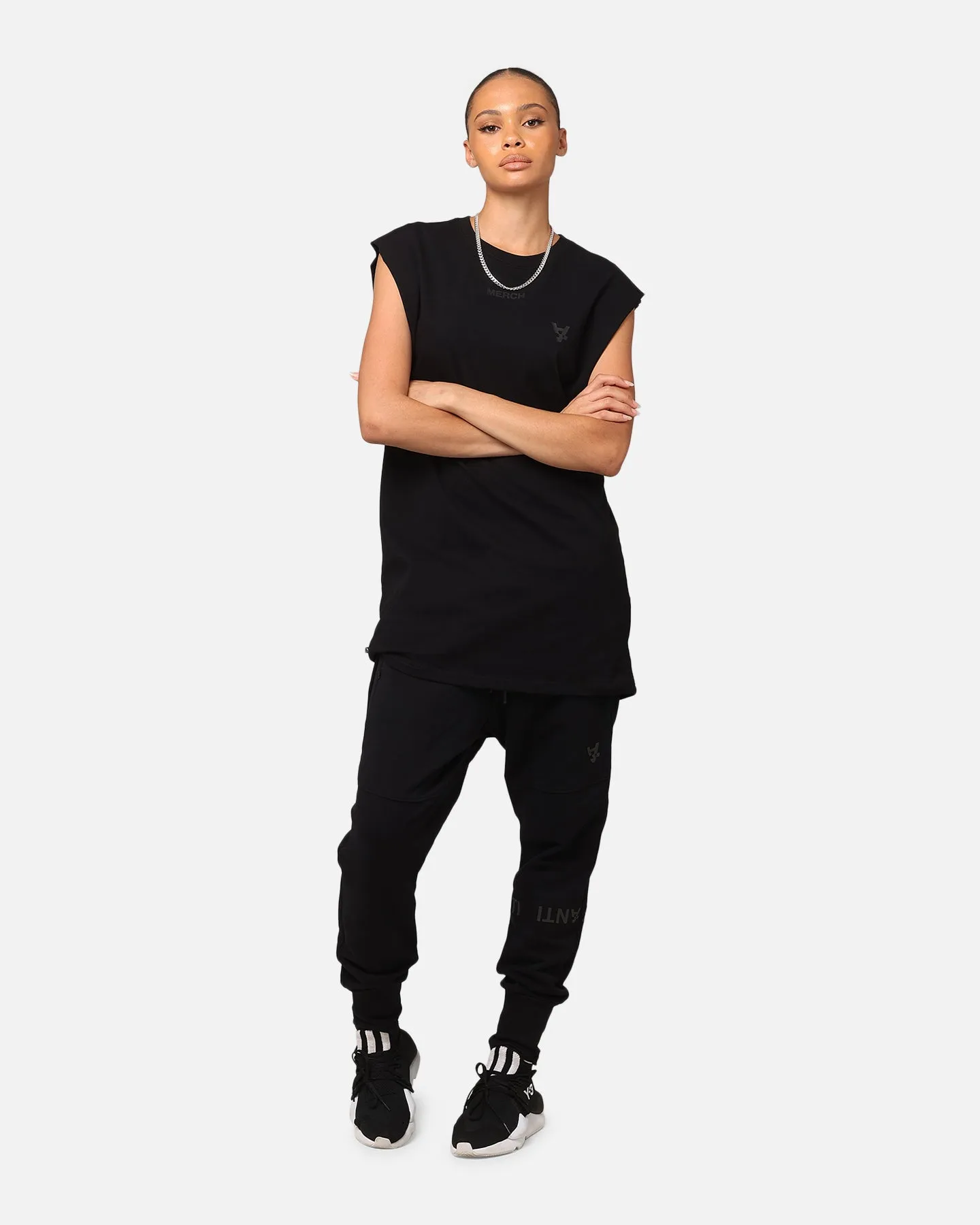 The Anti Order A Logo Merch Oversized Muscle T-Shirt Black/Black