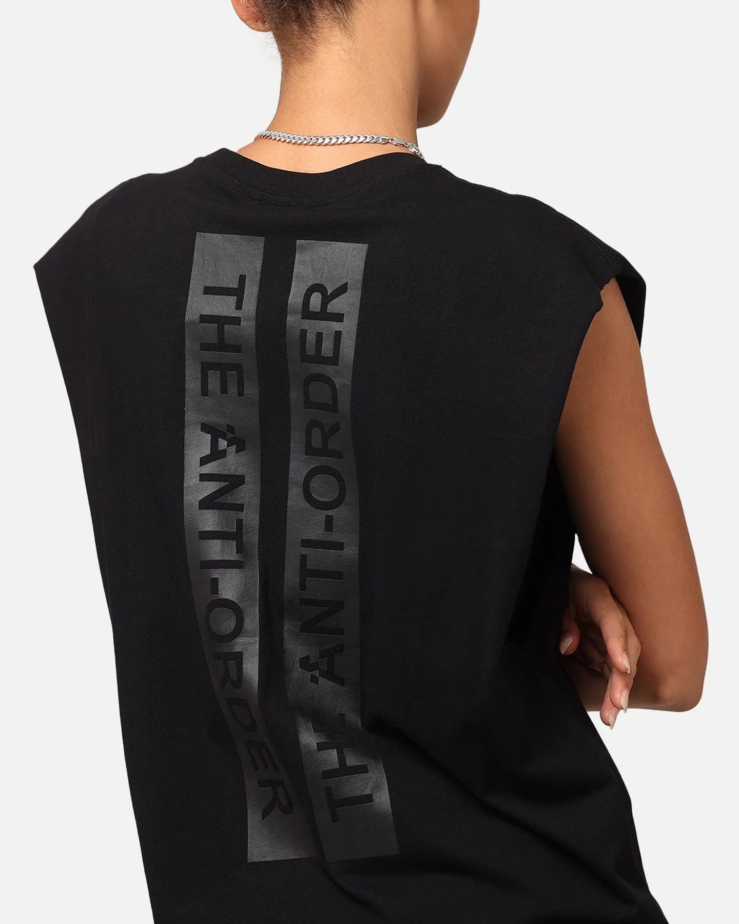 The Anti Order A Logo Merch Oversized Muscle T-Shirt Black/Black