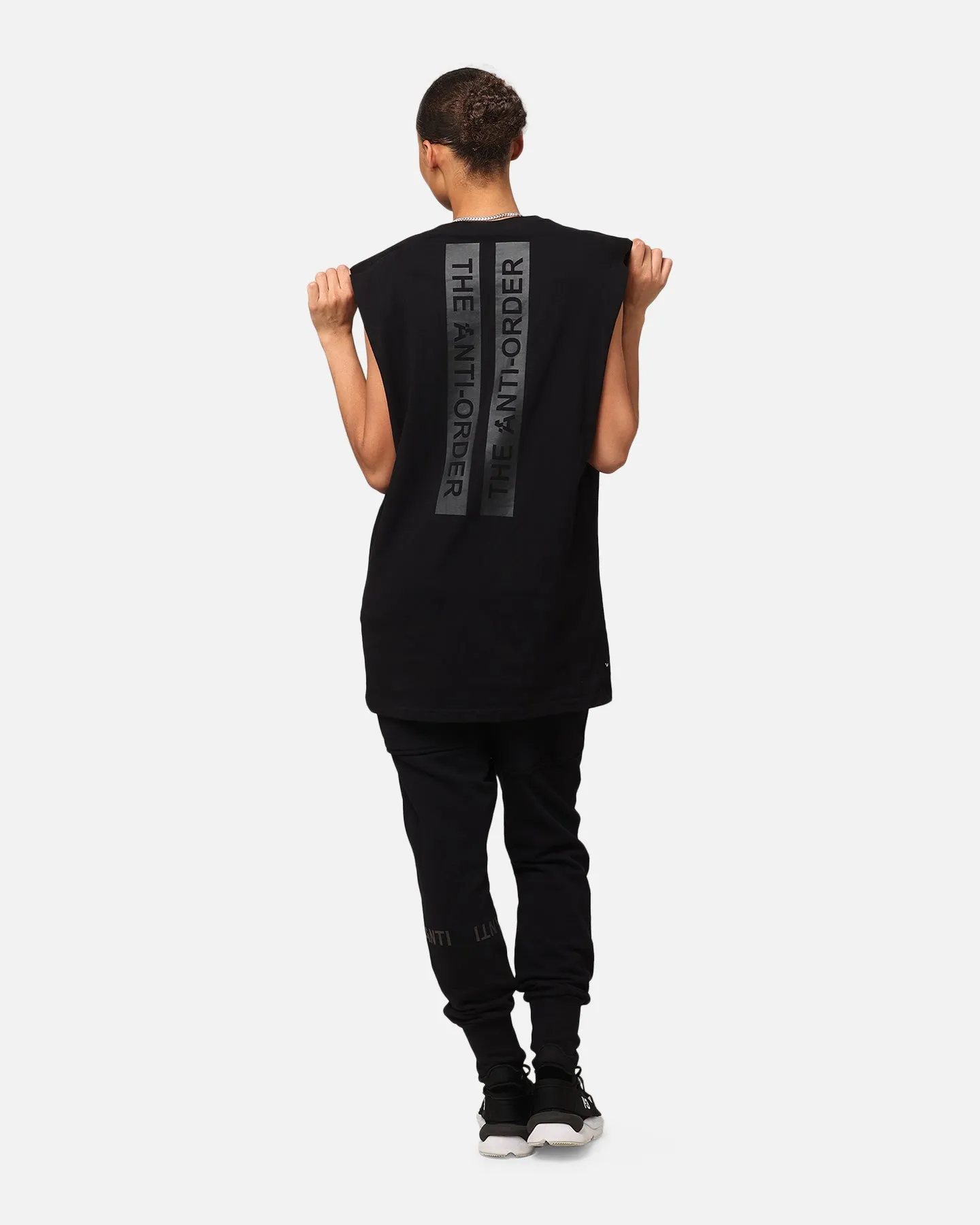 The Anti Order A Logo Merch Oversized Muscle T-Shirt Black/Black