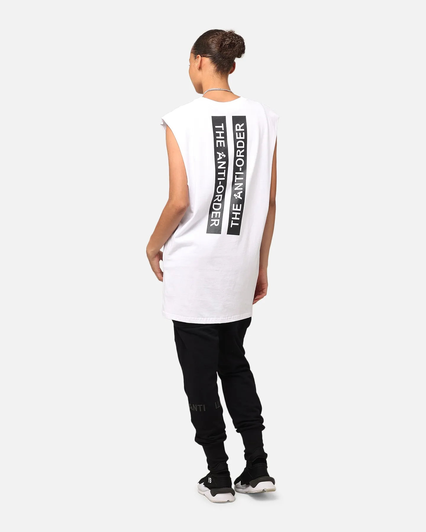 The Anti Order A Logo Merch Oversized Muscle T-Shirt White/Black